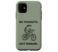 No Thoughts Just Pedaling Frog Funny Cycling Bike Meme Case for iPhone 11