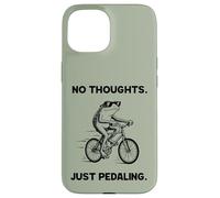 No Thoughts Just Pedaling Frog Funny Cycling Bike Meme Case for iPhone 15