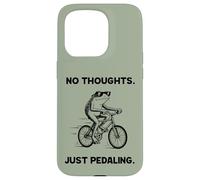 No Thoughts Just Pedaling Frog Funny Cycling Bike Meme Case for iPhone 15 Pro