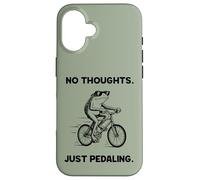 No Thoughts Just Pedaling Frog Funny Cycling Bike Meme Case for iPhone 16