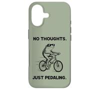 No Thoughts Just Pedaling Frog Funny Cycling Bike Meme Case for iPhone 17