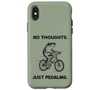 No Thoughts Just Pedaling Frog Funny Cycling Bike Meme Case for iPhone X/XS