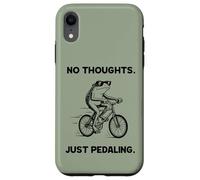 No Thoughts Just Pedaling Frog Funny Cycling Bike Meme Case for iPhone XR
