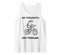 No Thoughts Just Pedaling Frog Funny Cycling Bike Meme Tank Top