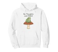 No Thoughts Just Ribbit Frog on Mushroom Cottagecore Funny Pullover Hoodie