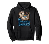 No Thoughts Just Snacks Cute Otter Ramen Pullover Hoodie