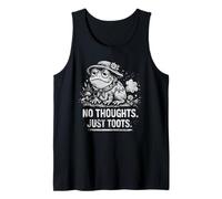 No Thoughts Just Toots Funny Frog Cottagecore Meme Tank Top