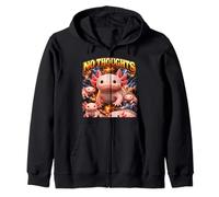 No Thoughts Just Vibes Axolotl Bootleg Streetwear Zip Hoodie