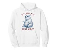 No Thoughts Just Vibes Capybara Chill Funny Retro Pullover Hoodie