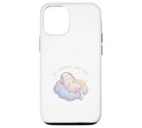 No Thoughts Just Vibes Cat on Pastel Cloud Case for iPhone 12/12 Pro