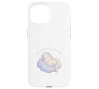 No Thoughts Just Vibes Cat on Pastel Cloud Case for iPhone 15