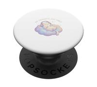 No Thoughts Just Vibes Cat on Pastel Cloud PopSockets Adhesive PopGrip