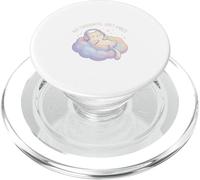 No Thoughts Just Vibes Cat on Pastel Cloud PopSockets PopGrip for MagSafe