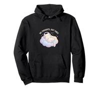 No Thoughts Just Vibes Cat on Pastel Cloud Pullover Hoodie