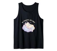 No Thoughts Just Vibes Cat on Pastel Cloud Tank Top