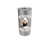 No Thoughts Just Vibes Funny Goose Meme Stainless Steel Insulated Tumbler