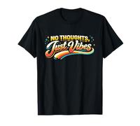 No Thoughts Just Vibes Funny Minimalist Meme Graphic T-Shirt