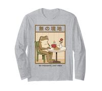 No Thoughts Just Vibes Head Empty Frog Japanese Zen Long Sleeve T-Shirt