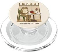 No Thoughts Just Vibes Head Empty Frog Japanese Zen PopSockets PopGrip for MagSafe