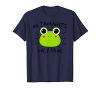 No Thoughts Only Frog Cute Face High-Contrast Cartoon T-Shirt
