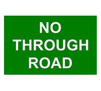 No Through Road Aluminium Composite Sign 200mm x 135mm x 3mm. Green/White.
