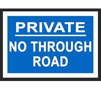 NO THROUGH ROAD SIGN DEAD END NO EXIT PRIVATE CUL DE SAC ROAD BLOCK METAL SIGN (Aluminium A4 (200x280mm) Approx)