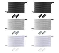 No-Tie Elastic Shoe Laces - 6 Pairs with Metal Buckles, Universal Fit for Kids & Adults, Ideal for Trainers, Boots & Hiking Shoes - 3 Colors (Grey)