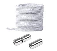 No Tie Elastic Shoelaces - Flat Stretch Shoe Laces With Metal Buckles for Sneakers, Kids / Adults Adjustable Laces, Rubber Tieless for All Shoes