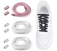 No Tie Elastic Shoelaces with Metal Buckles Shoe Laces for Kids / Adults Sneakers - Shoelaces Replacements - Universal Shoelace-Elastic Running Shoe Laces Metal Lock Tieless Shoe Laces for All Shoes