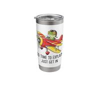 No Time to Explain Just Get in Funny Pilot Adventure Stainless Steel Insulated Tumbler