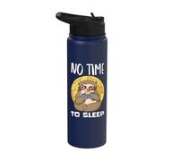 No Time to Sleep Angry Sloth Comic Stainless Steel Insulated Water Bottle