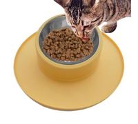 No Tip Pet Bowl, Spill-Proof Cat Water Bowl, Non-Skid Silicone and Stainless Steel Pet Food and Water Bowl, Ideal for Puppies, Dogs, and Cats to Prevent Tipping and Messes