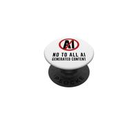 No To AI Content Against Artificial intelligent Anti AI Art PopSockets Adhesive PopGrip