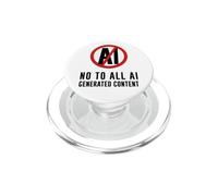 No To AI Content Against Artificial intelligent Anti AI Art PopSockets PopGrip for MagSafe