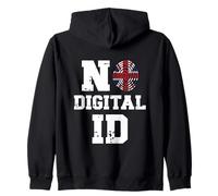 No to Digital ID in UK | British Freedom Privacy Protest Zip Hoodie
