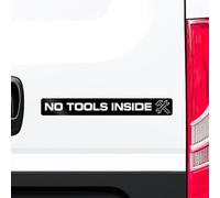 No Tools Inside Decal Sticker - Van Security Warning Sign Vinyl for Work Van, Business Vehicle, Car Window or Rear Door - Tool Theft Deterrent Tradesman Sticker Multiple Sizes & Colours Available