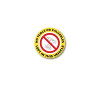 No Tools Left in This Vehicle Overnight Car Sticker - Premium 3M Vinyl Decal, Van Security Warning Sign for Tradesmen, Builders, Fleet & Work Vans, Weatherproof, Bubble-Free, Made in UK (Circle)