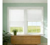 No Tools No Drill Aluminum Mini Blinds 80 96 105 120 132 cm, Light Filtering Venetian Blinds for Window, Cordless 25mm Horizontal Blind Shades, Easy to Install Windows Shade Blind(White)