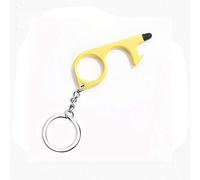 No-Touch Door Opener, 1pcs No-Touch Door Opener Opener Keyring Tool Safe Touch Key for Outdoor ATM Machine Elevator(Gold)