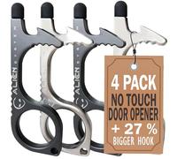 No Touch door opener tool - A must as a keychain accessories bottle opener - Works as stylus pens for touchscreens - Multitool for Travellers - No touch keychain tool - 4 Pack by Alien System