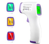 No-Touch Infrared Forehead Thermometer, Digital with LCD Screen and Fever Alarm, 50 Data Groups, for Babies, Adults, and Kitchen - Accurate Temperature Measurement