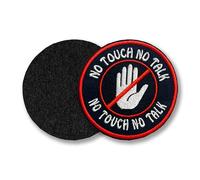No Touch No Talk K9 Tactical Patch 3 Inches Funny Autism Anxious Mental Health Sarcastic, Embroidered Hook and Loop Morale Patch for Dog Harness Vest & Backpack Military Uniforms Army Gifts Mom Dad