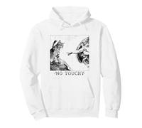 No Touchy funny Cat Michelangelo Creation of Adam Pullover Hoodie