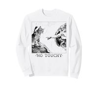 No Touchy funny Cat Michelangelo Creation of Adam Sweatshirt