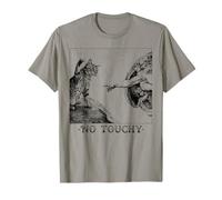 No Touchy Funny Cat Michelangelo Creation of Adam T-Shirt