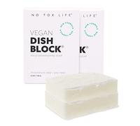 NO TOX LIFE Vegan Dish Block, 6 oz - A Solid Dish Soap for Effective Cleaning of Dishes, Pots and Pans - Ultra-Concentrated Biodegradable Formula - Fragrance and Dye Free - 2 Pack