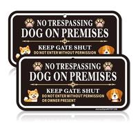No Trespassing Dog On Premises Keep Gate Shut Sign，Do Not Enter Without Permission Sign，2Pack -12"x6" Rust Free Reflective Aluminum, Fade Resistant, UV Protected, Weather Resistant, Easy to Mount