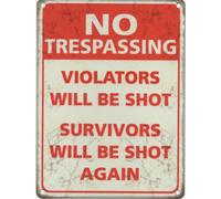 No Trespassing Metal Sign SMALL (200mm x 150mm)