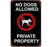 No Trespassing Metal Tin Sign No Dogs Allowed Private Property Funny Man Cave Decor Tin for Home Bar Pub Cafe Farm Room Plaque Posters 8x12inch