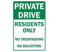 No Trespassing Private Drive Residents Only No Trespassing Soliciting Warning Sign Driveway Security Metal Signs For Business Home Street Wall Safety Caution Decor Gift For Women Men 8x12 Inch
